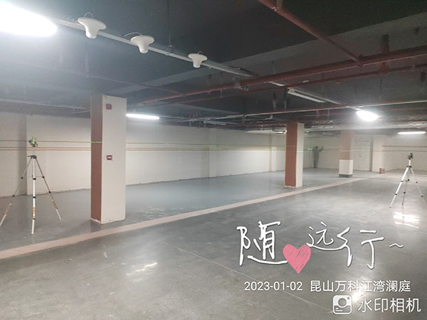 飛揚市政交通設(shè)施昆山地下車庫劃線萬科江灣瀾庭項目